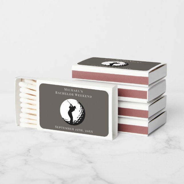 Personalized Matchboxes | Bachelor Golf Weekend (Stacked)