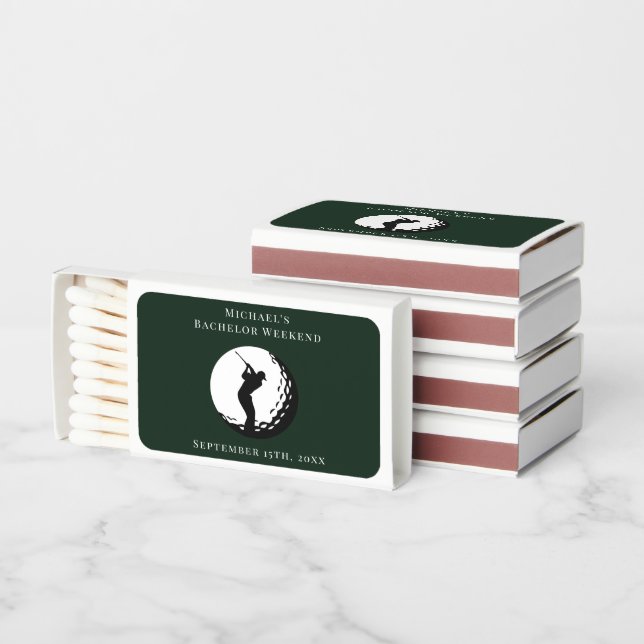 Personalized Matchboxes | Bachelor Golf Weekend (Stacked)