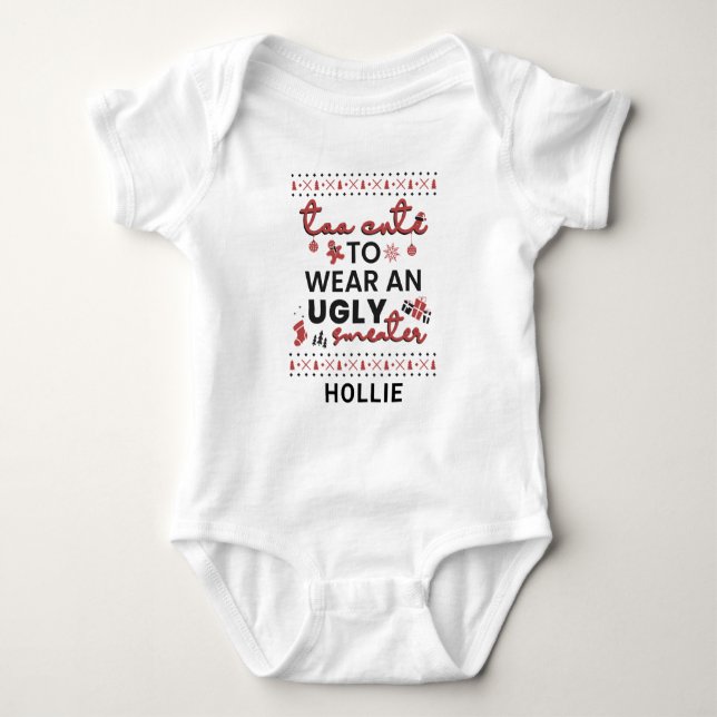 Personalized Matching Family Christmas Holiday Baby Bodysuit (Front)