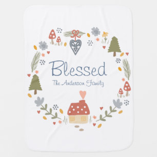 Personalized Matching Family Thanksgiving Blessed Baby Blanket