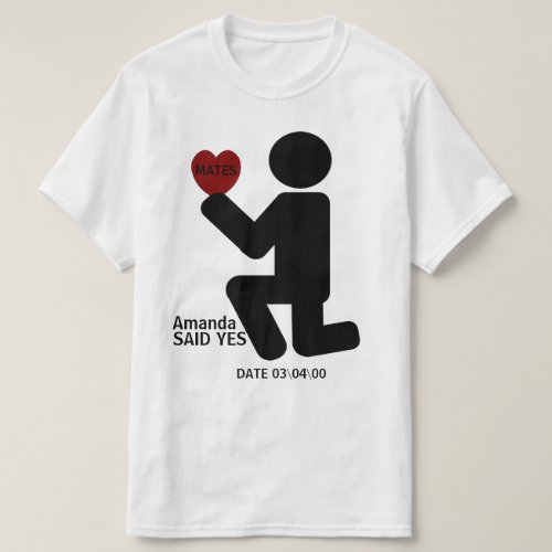 Personalized matching he asked she said yes T_Shirt