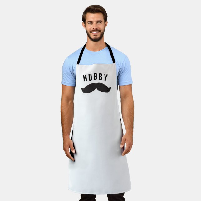 Personalized Matching His & Hers Aprons, His Apron (Worn)