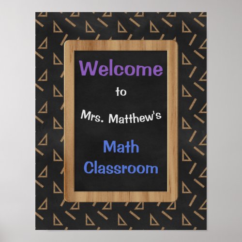 Personalized Math Classroom Poster and Protractors
