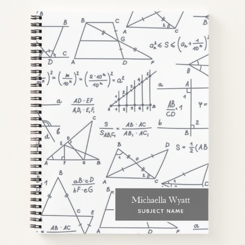 Personalized Math Diagrams Pattern Graph Paper Notebook