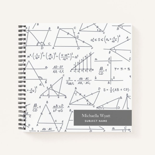 Personalized Math Diagrams Pattern Graph Paper Notebook (Front)
