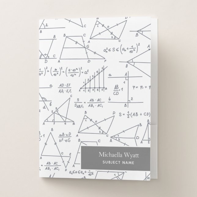 Personalized Math Diagrams Pattern Pocket Folder (Front)