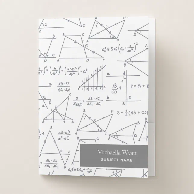 Personalized Math Diagrams Pattern Pocket Folder | Zazzle