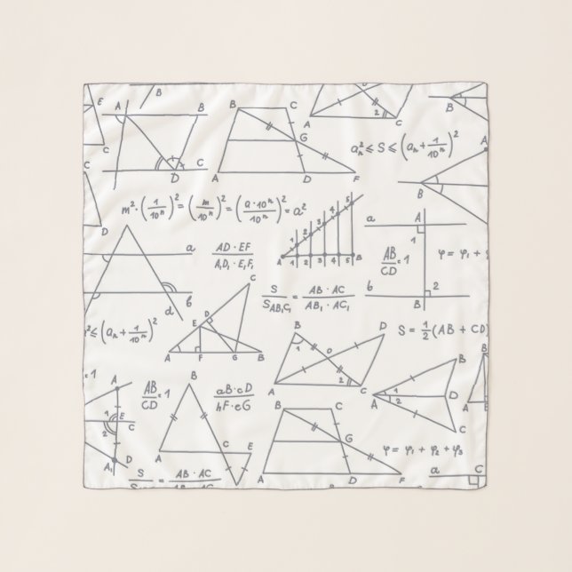 Personalized Math Diagrams Pattern Scarf (Front)
