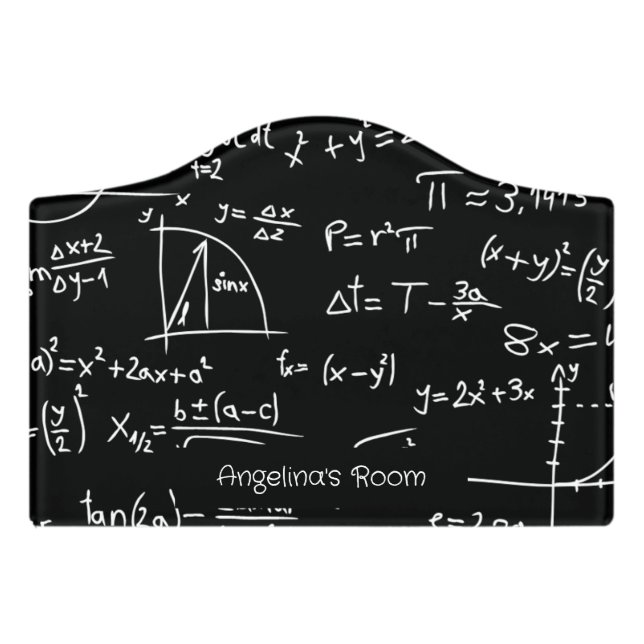 Personalized Math Door Sign (Small Crest Front)