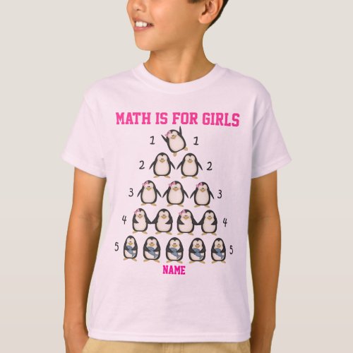 Personalized Math Is For Girls I Love Math T_Shirt