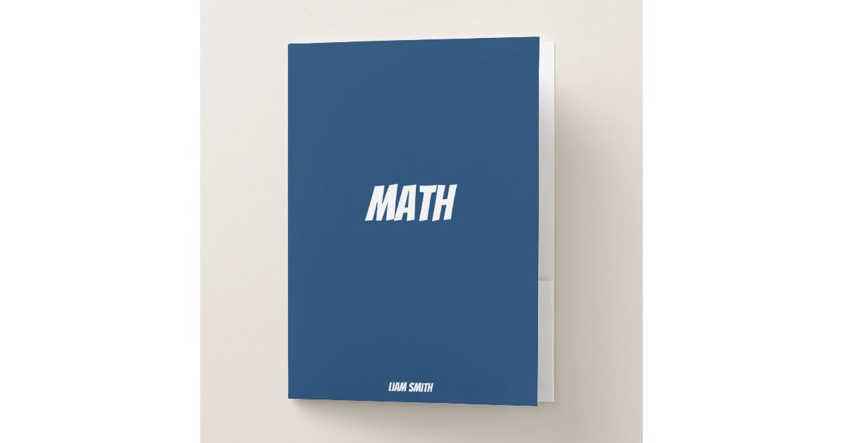 Personalized Math Simple Royal Blue Pocket Folder | Zazzle