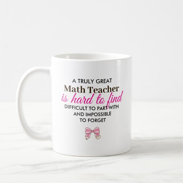 Personalized Math Teacher Appreciation Gift Coffee Mug (Left)