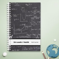 Personalized math teacher black with equations