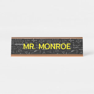 Personalized Math Teacher Name Back To School Desk Name Plate