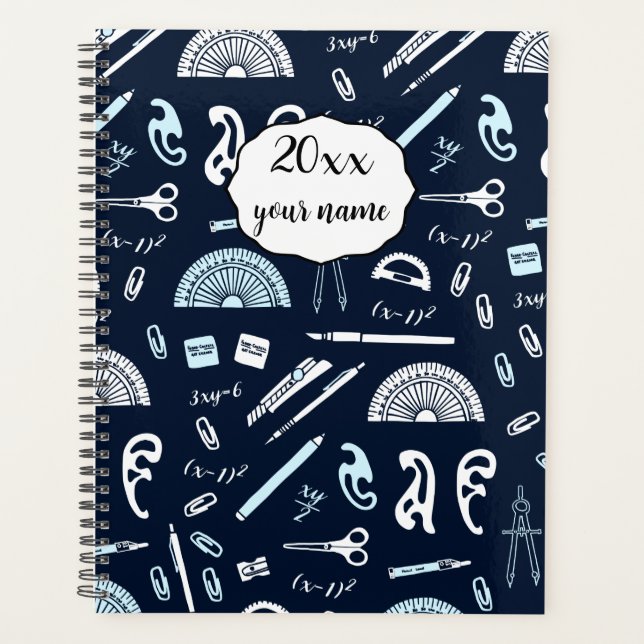 Personalized Math Teacher Planner Notebook (Front)