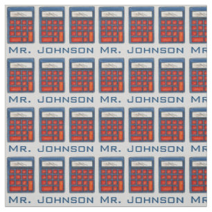 Personalized Math Teacher School Calculator Nerd Fabric