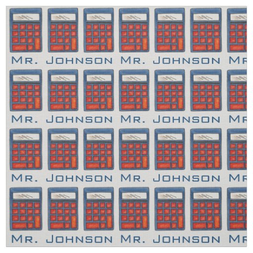 Personalized Math Teacher School Calculator Nerd Fabric