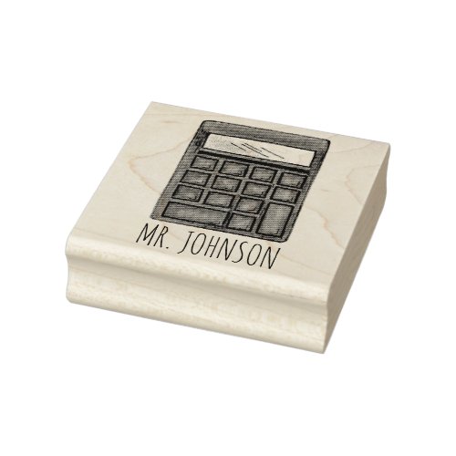 Personalized Math Teacher School Calculator Stamp