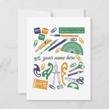 Personalized Math Teacher Stationery Notecards