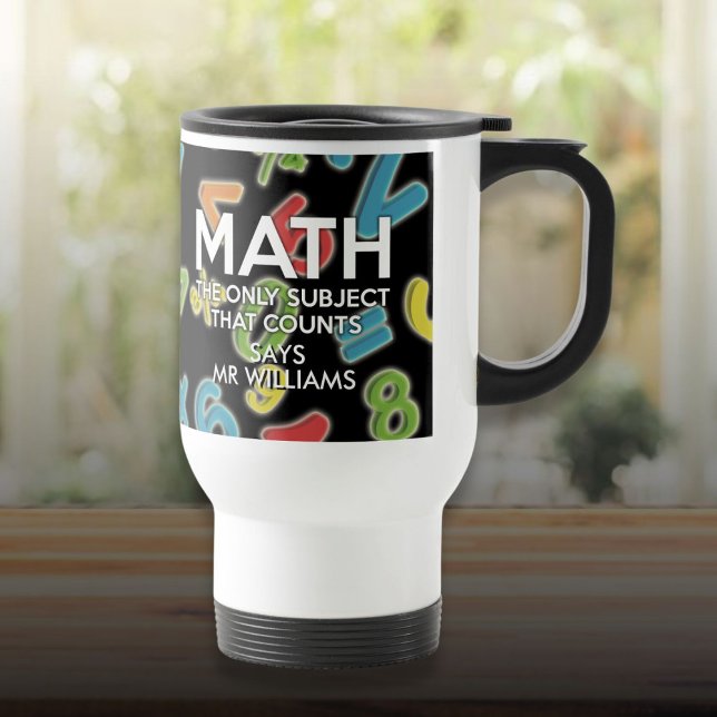 Personalized Math The Only Subject That Counts Travel Mug (Personalized Math The Only Subject That Counts Travel Mug)