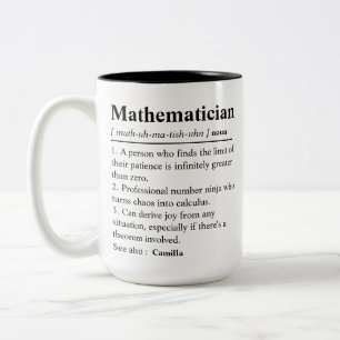Personalized Mathematician Definition, Math teache Two-Tone Coffee Mug