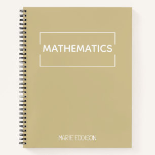 Personalized Mathematics Simple Cute Beige Notebook