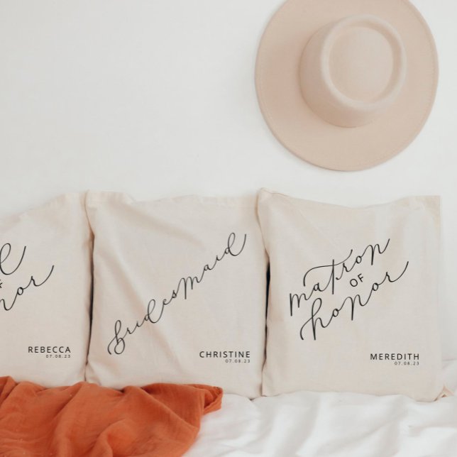 Personalized Matron of Honor Cute Script Tote Bag (Creator Uploaded)