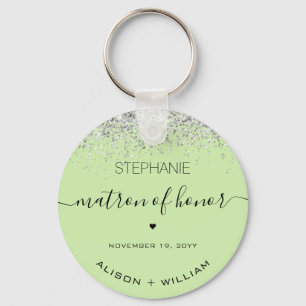 Personalized Matron of Honor Glitter confetti Keychain