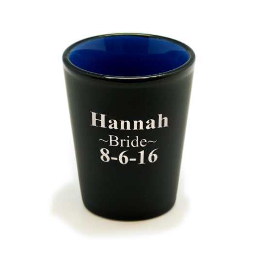 Personalized Matte Black/Color Shot Glass #18 (Front)