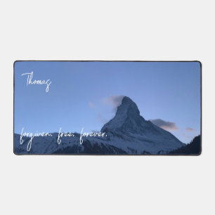 Personalized Matterhorn Photo Forgiven Christian Desk Mat