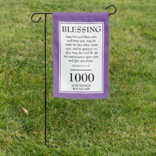 Personalized Mauve THE LORD BLESS YOU Christian Garden Flag