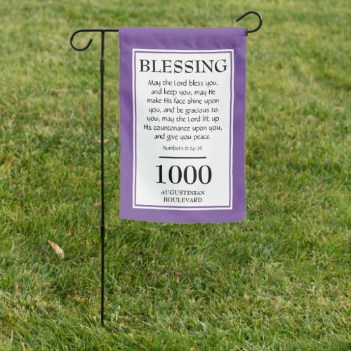Personalized Mauve THE LORD BLESS YOU Christian Garden Flag