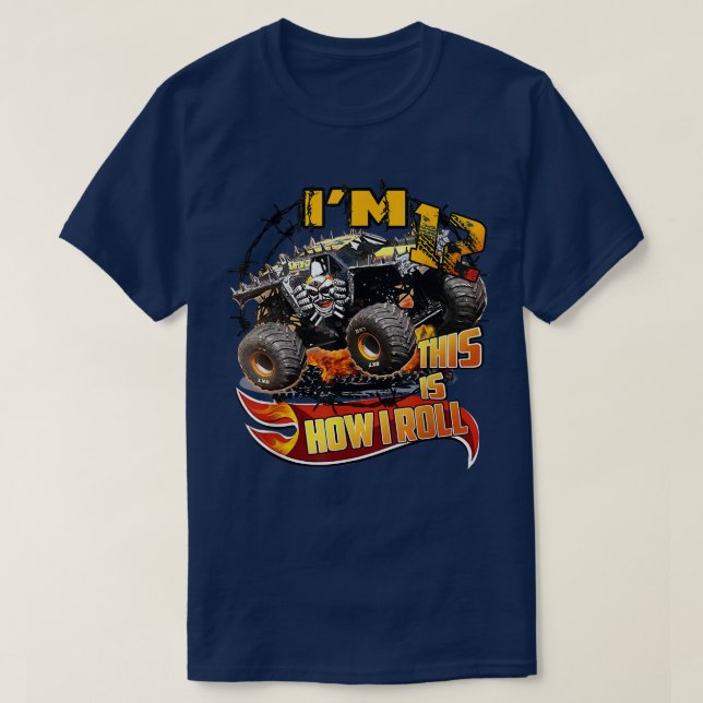 Personalized Max D Monster Truck Birthday  T-Shirt (Design Front)