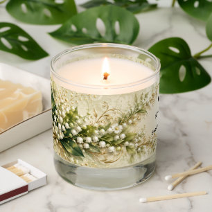 Personalized May Birth Flower Lily of the Valley Scented Candle