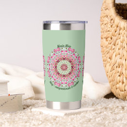 Personalized May Birth Month Flower Mandala Art Insulated Tumbler