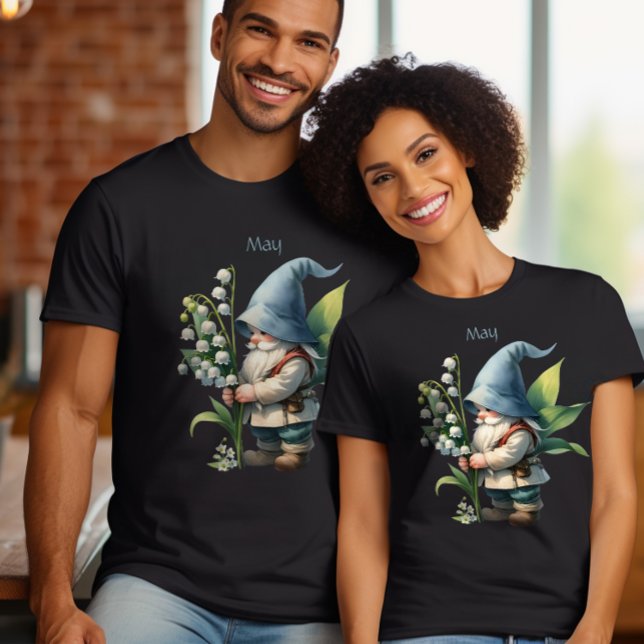 Personalized May Birth Month Garden Gnome T-Shirt (Creator Uploaded)