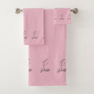 Personalized May Lily of the Valley Birth Flower Bath Towel Set