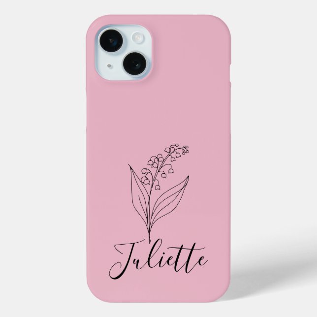 Personalized May Lily of the Valley Birth Flower  Case-Mate iPhone Case (Back)