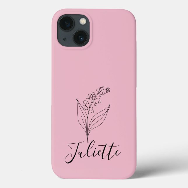 Personalized May Lily of the Valley Birth Flower  Case-Mate iPhone Case (Back)