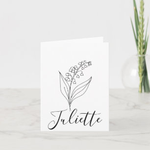 Personalized May Lily of the Valley Birth Flower  Thank You Card