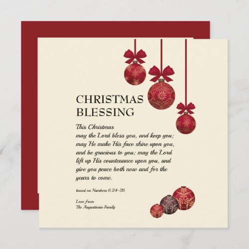 Personalized MAY THE LORD BLESS YOU  Christmas Holiday Card