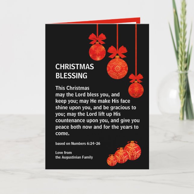 Personalized MAY THE LORD BLESS YOU Christmas Holiday Card (Front)