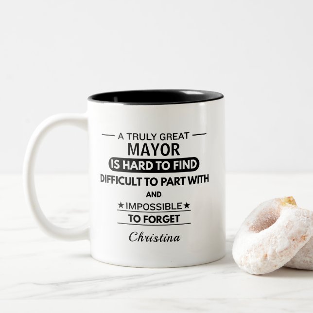 Personalized Mayor Thank You Mug Civic Leader Gift (With Donut)