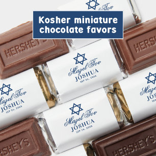 Personalized Mazel Tov Star of David & Name Hershey's Miniatures