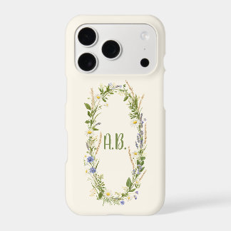 Personalized Meadow Flower Name Frame iPhone Case