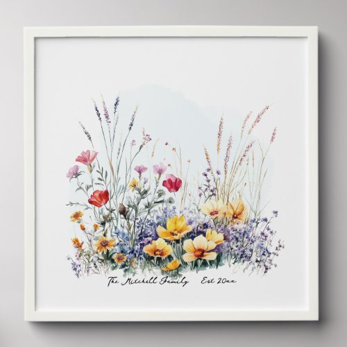 Personalized Meadow Flowers and Lavender Peel And Stick Photo Tile