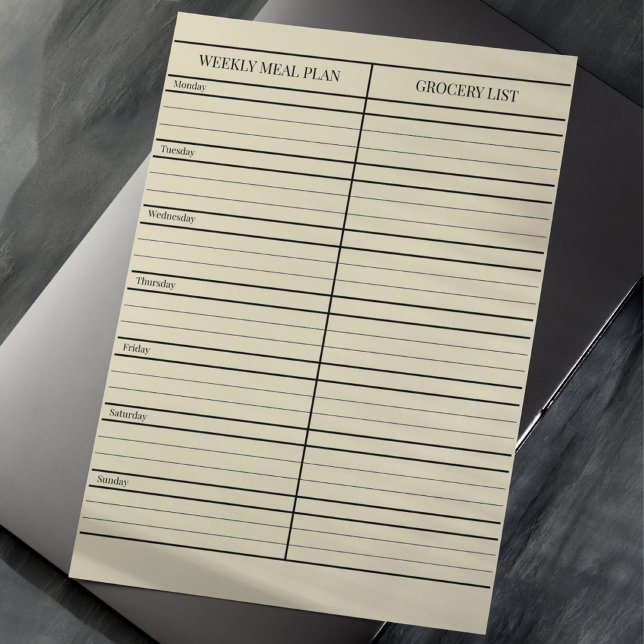 Personalized Meal Planner Grocery Shopping List  Notepad (Creator Uploaded)