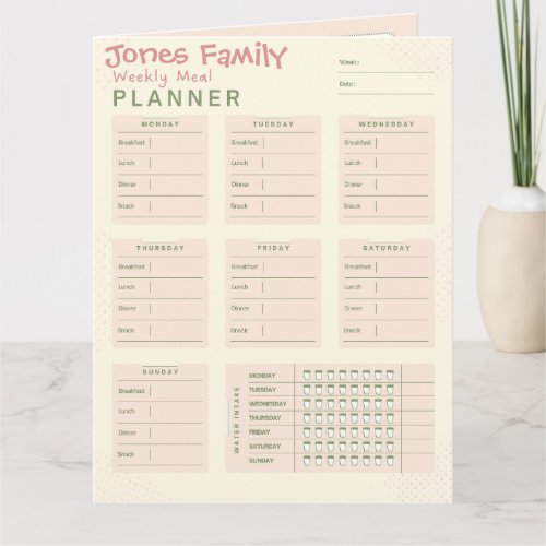Personalized Meal Planner  Shopping List Download Card