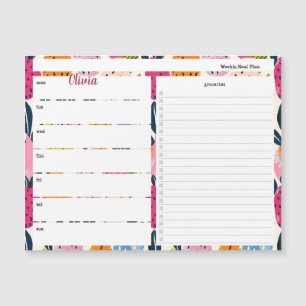 Personalized Meal Planner with Fruit Pattern