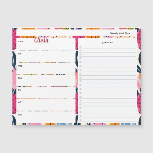 Personalized Meal Planner with Fruit Pattern (Front)
